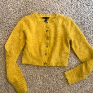 Yellow fuzzy sweater